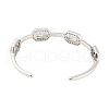 Rack Plating Brass Cubic Zirconia Rectangle Beaded Open Cuff Bangle EJEW-K245-53P-3