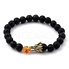 Men's Natural Howlite & Lava Rock Stretch Beaded Bracelets Sets BJEW-JB05429-5