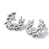 304 Stainless Steel Olive Branch Wreath Stud Earrings for Women EJEW-I284-02P-1