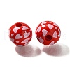 Valentine's Day Element Printed Wood Beads WOOD-R002-01-39-2