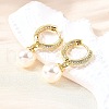 Round Brass Micro Pave Clear Cubic Zirconia Hoop Earrings EJEW-F369-02G-2