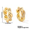 Elegant Brass Clear Cubic Zirconia Twisted Hoop Earrings XZ3454-1-4