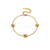 Flower Stainless Steel Rhinestone Link Bracelets & Necklaces Sets for Women VZ7462-1-5