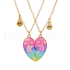 2Pcs Alloy Colorful Enamel Magnetic Unicorn Heart Pendant Friendship Necklaces for Women FS-WGC6FE6-02-4