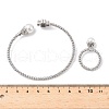 Heart Clover Brass Micro Pave Cubic Zirconia Cuff Bangles & Rings Sets for Women SJEW-R002-02P-02-5