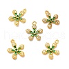 Rack Plating Brass Micro Pave Cubic Zirconia Pendants KK-G408-06G-1