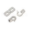Brass Micro Pave Clear Cubic Zirconia Fold Over Clasps KK-H202-16P-2