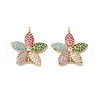 Rack Plating Brass Micro Pave Colorful Cubic Zirconia Pendants ZIRC-C040-26G-2