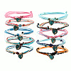 10Pcs Heart Alloy Enamel & Wax Cord Charm Bracelets Set FS-WG10F8B-13-1