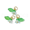 36Pcs Frosted Acrylic Flower & Leaf Charms PALLOY-JF03552-2