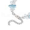Natural Aquamarine Chip Beaded Bracelets BJEW-JB11819-01-4