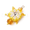 Seed Beads Beaded Charms PALLOY-MZ00351-01-3