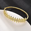 Brass Micro Pave Clear Cubic Zirconia Hinged Bangles for Women BJEW-S168-02G-5