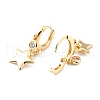 Brass Micro Pave Cubic Zirconia Hoop Earrings EJEW-K086-10G-2
