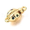 Brass Micro Pave Colorful Cubic Zirconia Links KK-D356-18G-2