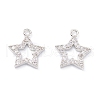 Rack Plating Brass Micro Pave Cubic Zirconia Charms ZIRC-C026-03P-1