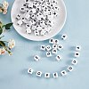 20Pcs White Cube Letter Silicone Beads 12x12x12mm Square Dice Alphabet Beads with 2mm Hole Spacer Loose Letter Beads for Bracelet Necklace Jewelry Making JX432Z-3