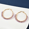 Beaded Hoop Earrings EJEW-JE03830-02-2