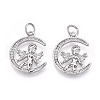 Brass Micro Pave Cubic Zirconia Cross Pendants ZIRC-T016-01P-1