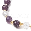 Natural Amethyst & Quartz Crystal Round Beaded Bracelets BJEW-JB11936-01-4