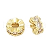 Brass Micro Pave Clear Cubic Zirconia Spacer Beads KK-L235-04G-1