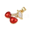 Brass Micro Pave Cubic Zirconia Pendants KK-D376-03G-2