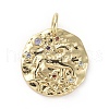 Brass Micro Pave Cubic Zirconia Pendants ZIRC-G157-03K-01G-1