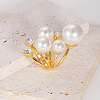 Brass Rhinestone Adjustable Cuff Open Rings for Women FA8616-3