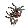 Rack Plating Brass Micro Pave Cubic Zirconia Spider Open Cuff Rings for Women RJEW-I104-24B-1