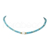 Round Shell Pearl & Dyed Natural Magnesite Heishi Beaded Necklaces NJEW-JN05300-01-2