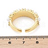 Brass Micro Pave Clear Cubic Zirconia Open Cuff Rings for Women RJEW-R011-07G-5
