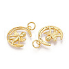 Brass Micro Pave Cubic Zirconia Cross Pendants ZIRC-T016-01G-2