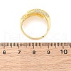 Brass Micro Pave Clear Cubic Zirconia Finger Rings for Women RJEW-U047-12G-5