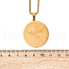 304 Stainless Steel Archangel Saint Michael Medal Pendant Box Chain Necklaces for Women NJEW-S440-01G-3