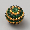 Saint Patrick's Day Theme Chunky Resin Rhinestone Bubblegum Ball Beads RESI-CJC0025-02E-1