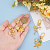 4Pcs 2 Styles Starfish & Cross Alloy Pendant Decoration HJEW-HS00001-3