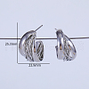Elegant Fashionable Twisted C-shaped Brass Stud Earrings AO6382-4