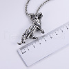 Stainless Steel Tiger Pendant Necklaces for Men LU7758-3