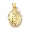 Rack Plating Brass with Cubic Zirconia Pendants KK-Z086-33G-07-1