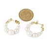 Shell Pearl Beaded Dangle Stud Earrings EJEW-JE06362-01-4