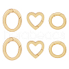 HOBBIESAY 6Pcs 3 Styles Brass Spring Gate Rings KK-HY0002-87-1