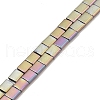 Electroplated Frosted Non-magnetic Synthetic Hematite Beads Strands G-G089-B01-17-1
