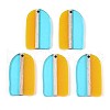 Transaprent Resin & Wood Pendants RESI-T057-81-1