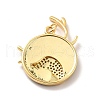 Rack Plating Brass Micro Pave Cubic Zirconia Pendants KK-M230-34G-3