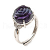 Adjustable Natural Fluorite Finger Rings RJEW-Z004-03P-2