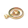 Brass Micro Pave Cubic Zirconia Pendants KK-C009-03G-02-3