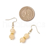 Round Natural Yellow Jade Dangle Earrings EJEW-JE06464-4