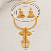Vintage Brass Fan Tassel Necklaces & Earrings Set for Bride Wedding OP7921-2