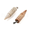 Natural Fossil Coral Pointed Pendants G-A231-03A-2