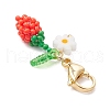 Sunflower Bud Acrylic Glass Seed Beaded Pendant Decorations HJEW-MZ00229-6